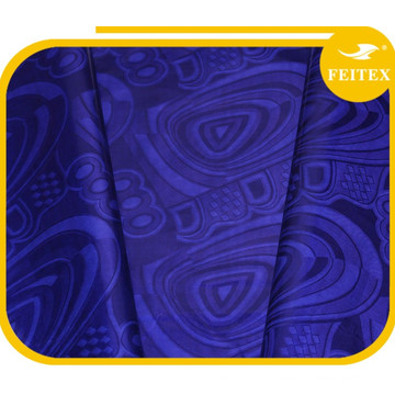 Dk bleu Shadda gros vêtements africains Bazin tissu brocart au détail pour les ventes Promotion